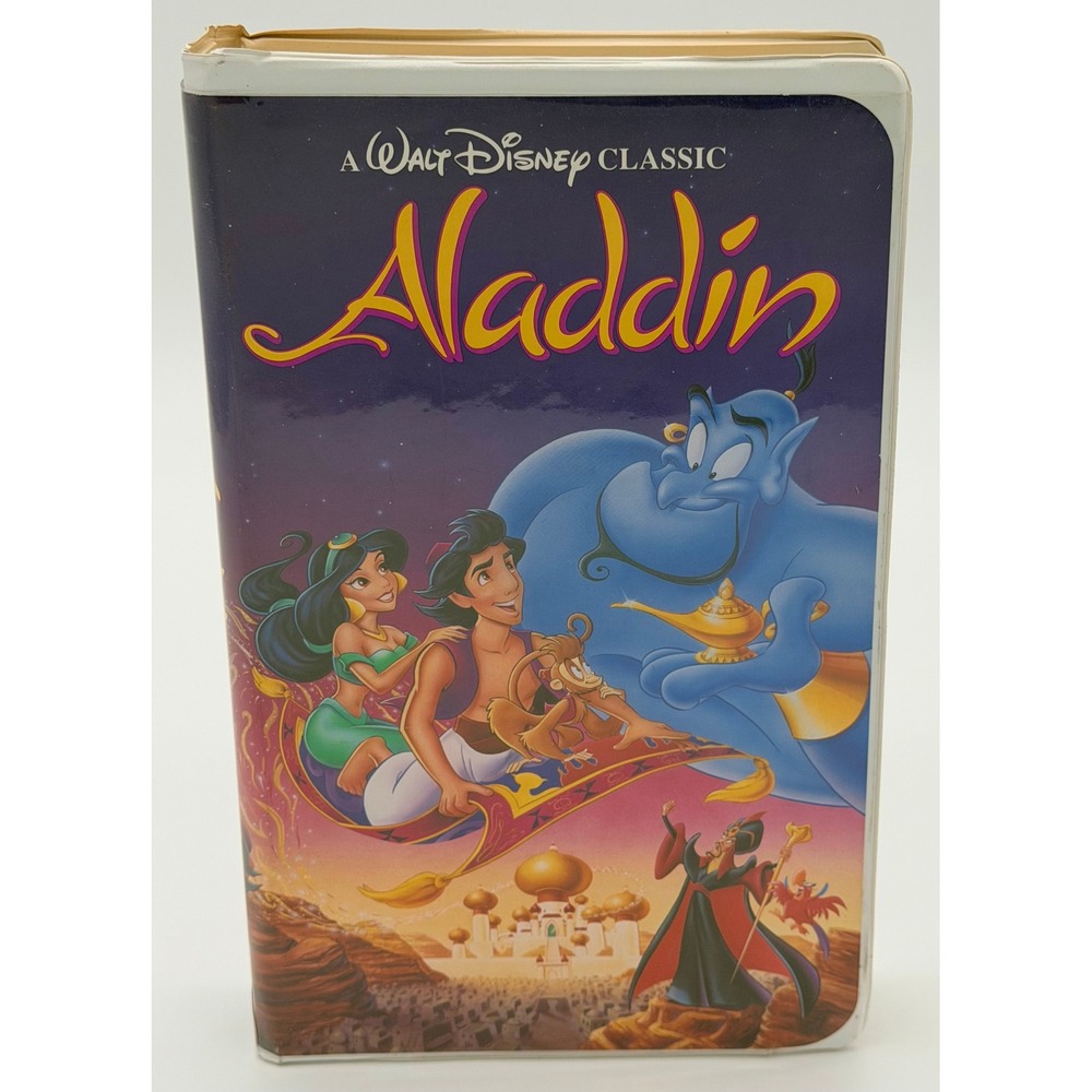 Aladdin VHS 1993 Walt Disney Classic Black Diamond Clamshell Case